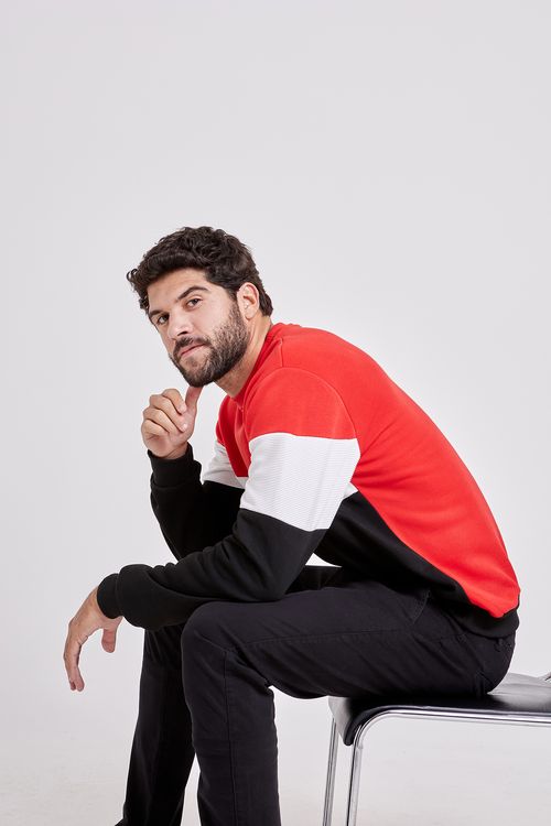 Moletom Masculino Caedu Casual com Textura Preto