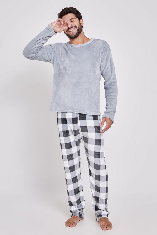 Aces masc amj020 pijama coral vichy estampado