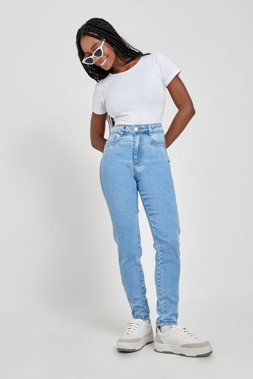 Calca fem prog jns super lipo esc jeans medio