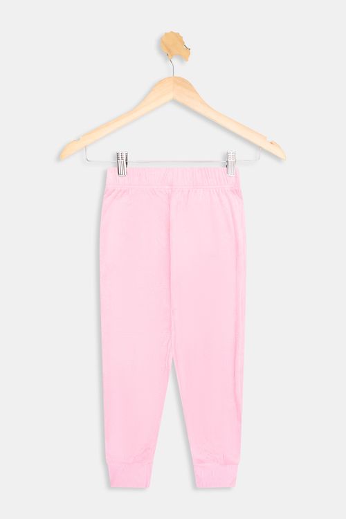 Calça Jogger Infantil Caedu Plush Glitter Rosa Claro
