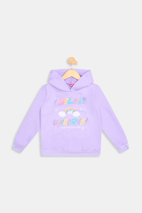 Blusão Infantil Caedu Moletom Unicórnio Arco-Íris Lilás