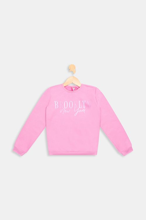 Blusão Infantil Caedu Moletom Brooklyn Rosa 10-16 Anos
