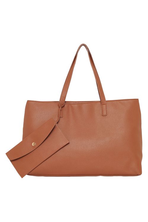 Aces fem aib061a bolsa gnd crml+mini marrom escuro