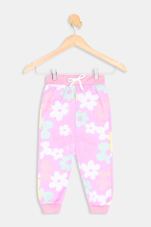 Calca  inf1/3nas floral corrida lilas