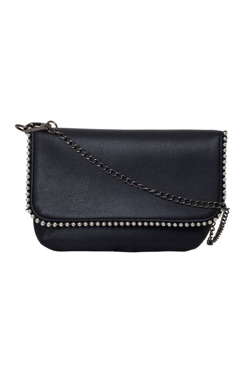 Bolsa aces fem aib028 preta alça metal preto