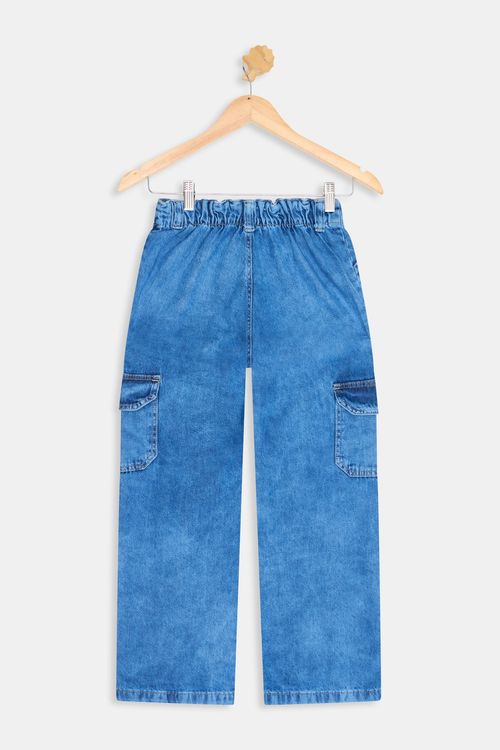 Calca inf10/16nas 4585 jns wide carg jeans azul medio