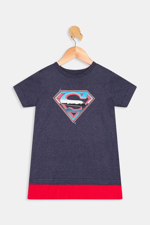 Camiseta Infantil Superman Caedu Azul Escuro Licenciada