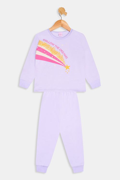 Conjunto Infantil Moletom Silk Follow The Dreams Lilás