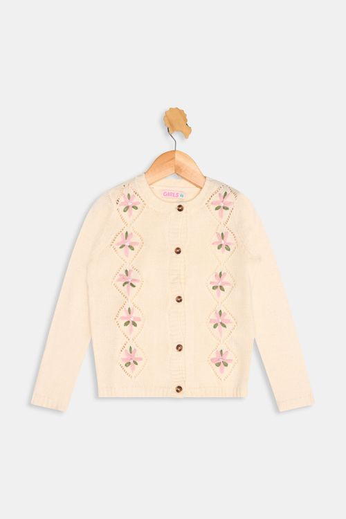 Inf 4/8nas ibs010 sueter floral bege claro
