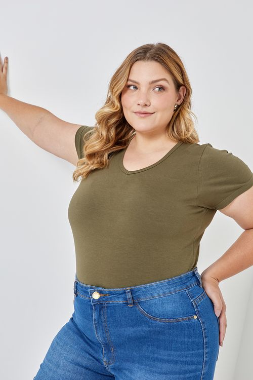 Blusa Feminina Caedu Cotton Verde Militar - Conforto e Estilo