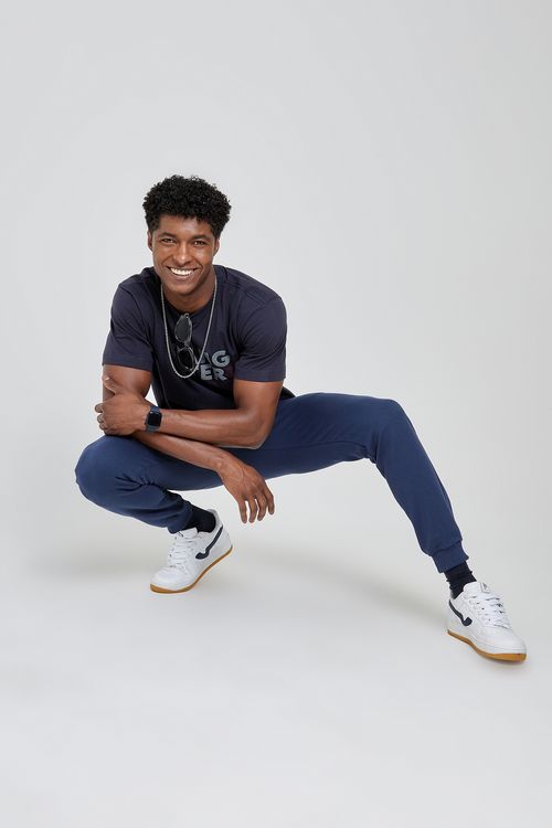 Calça Moletom Masculina Caedu Básica Azul Marinho