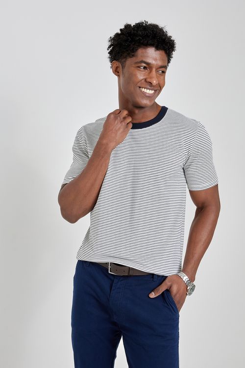 Camiseta masc casual 1275204 piquet lis azul escuro