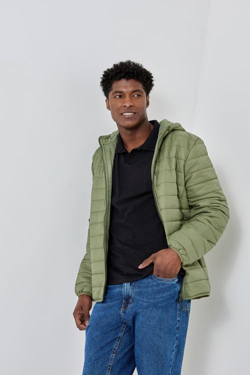 Masc promo cas mcj002c jaqueta puffer ca verde escuro