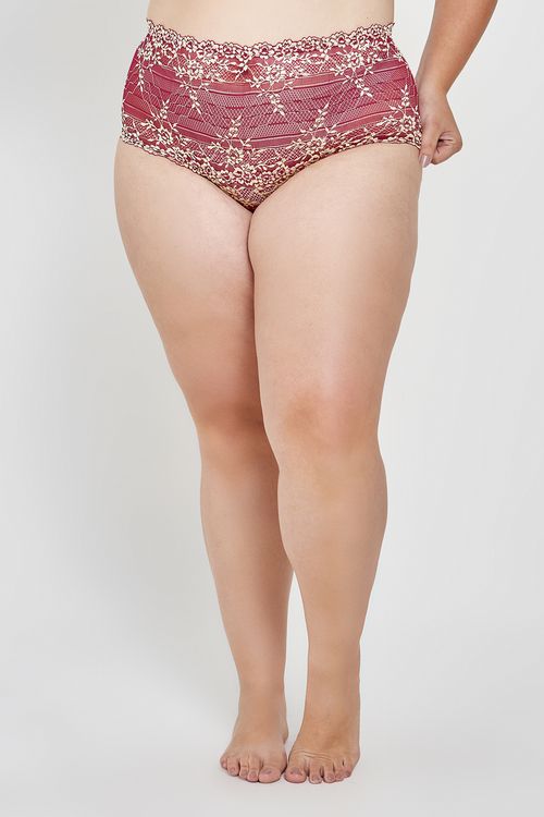 Ling fpm 7096 calcinha renda bicolor lgc vermelho escuro