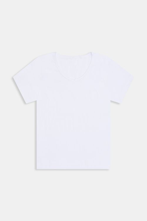 Blusa Feminina Caedu Algodão Manga Curta Branca