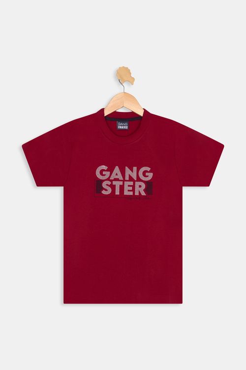 Camiseta Infantil Caedu Gangster Vermelho Médio Algodão