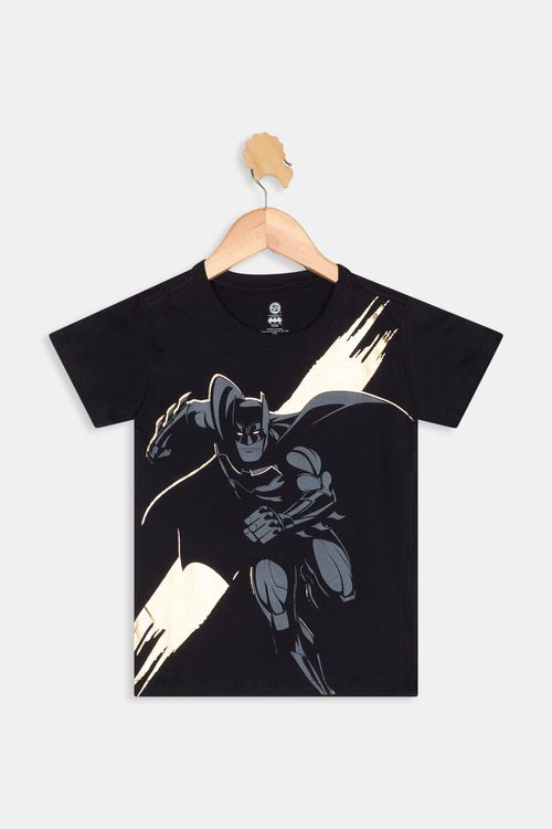 Camiseta Infantil Batman Caedu 100% Algodão Preto 4-8 Anos