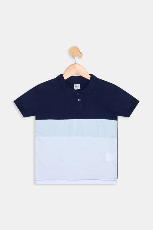 Polo inf 4/8 nos mini me azul azul escuro
