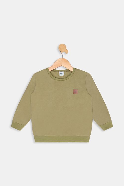 Moletom Infantil Caedu Menino Verde Oliva 'Just Be Cool'