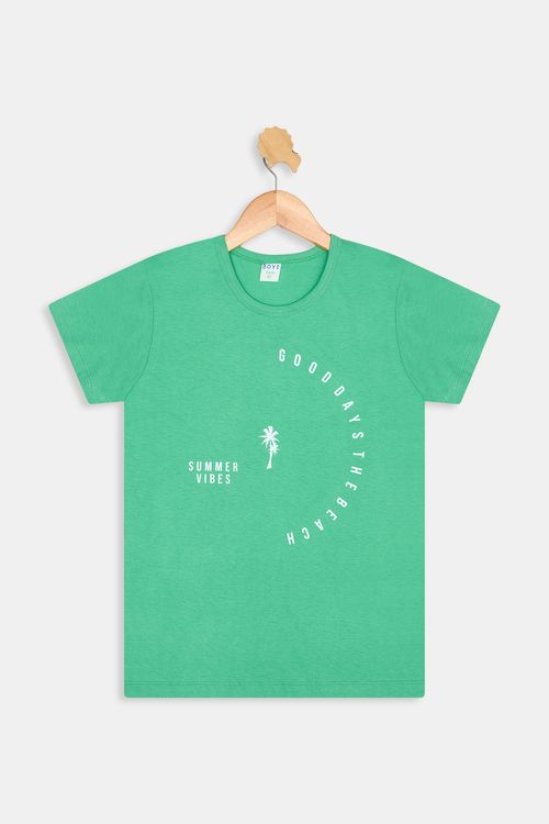 Top Infantil Caedu California Verde Algodão Menina