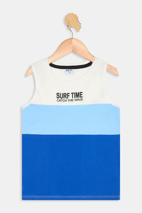 Top Regata Infantil Caedu Surf Time Azul 4-8 Anos