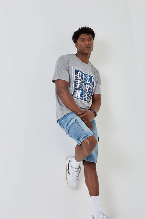 Bermuda Cargo Masculina Jeans Claro - Estilo e Conforto