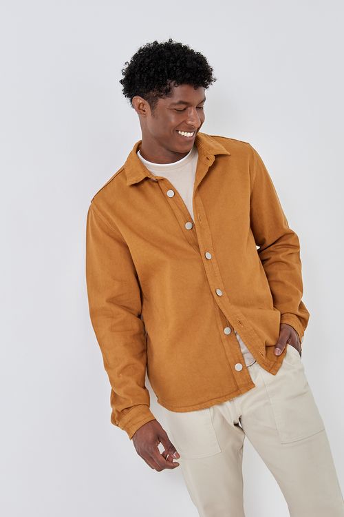 Camisa jaq masc cs 99241 sarja caramelo caramelo
