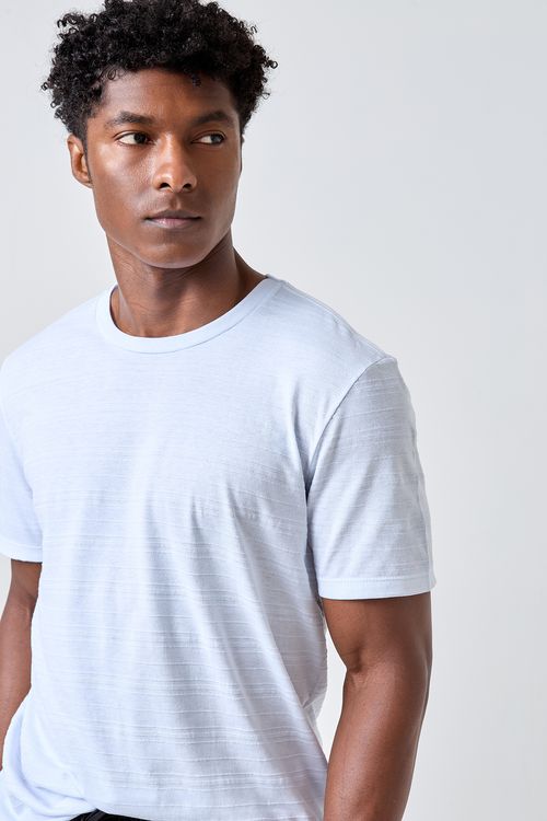 Camiseta Masculina Maquinetada Branca Caedu