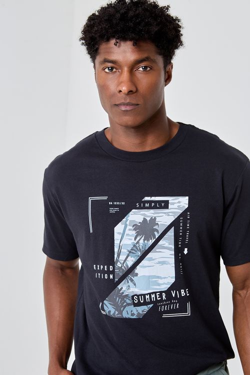 Camiseta masc promo mc chill out preta preto