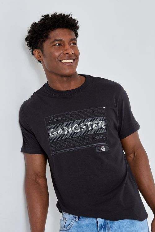 Camiseta masc street gangster 10.16.5152 preto
