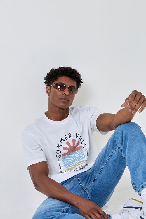 Camiseta masc promo mc summer vibes bran branco