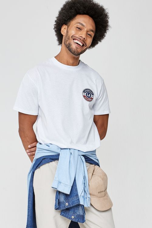 Camiseta Masculina Caedu Los Angeles Branca Algodão