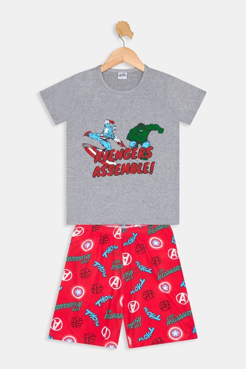 Pijama Infantil Menino Avengers Capitão América e Hulk