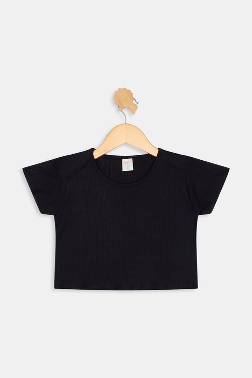 Blusa Infantil Ribana Preta Caedu Menina 10-16 Anos