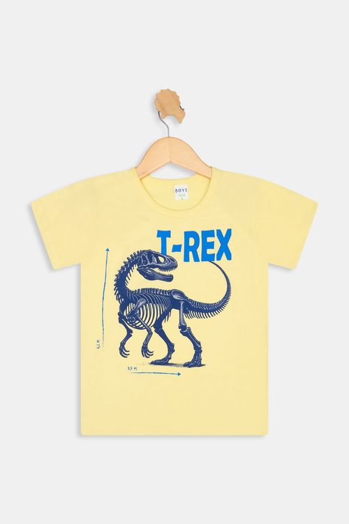 Camiseta m/c inf 4/8 nos dino amarelo cl amarelo claro