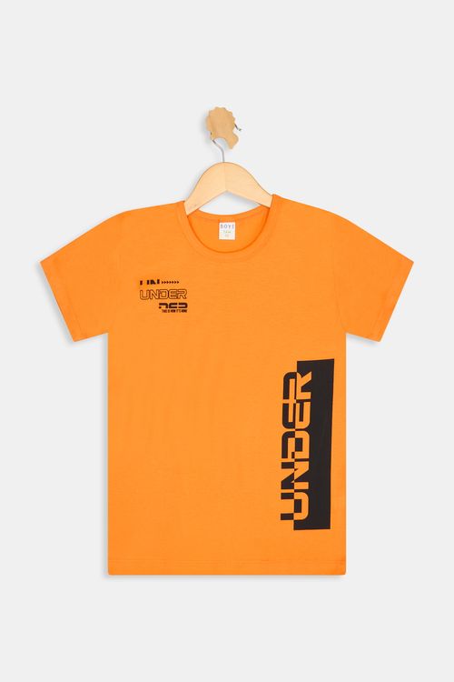 Top Infantil Caedu Laranja Claro Algodão Manga Curta