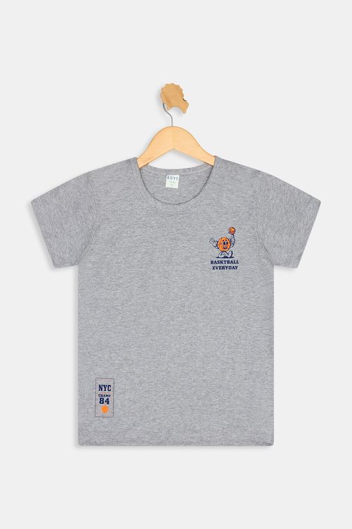 Top Infantil Caedu Basqu Mescla Algodão Estampa Basquete