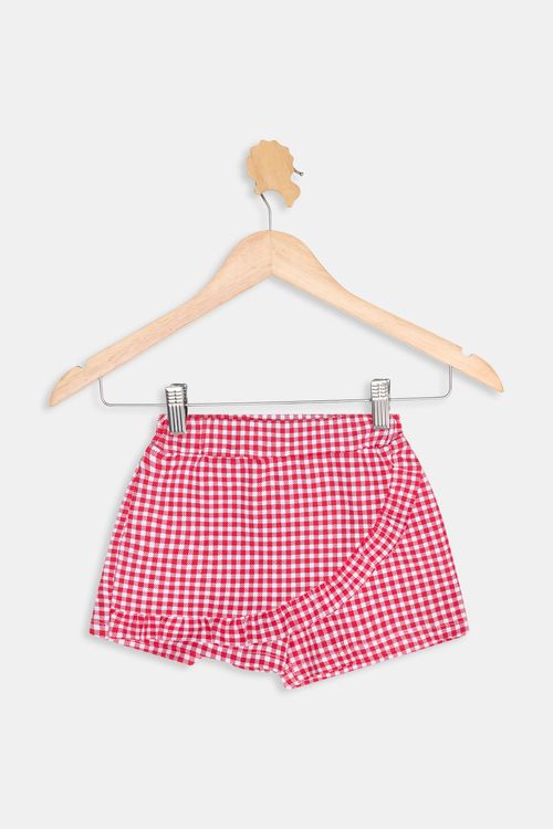 Saia inf4/8nas cotton rot vichy vermelho claro