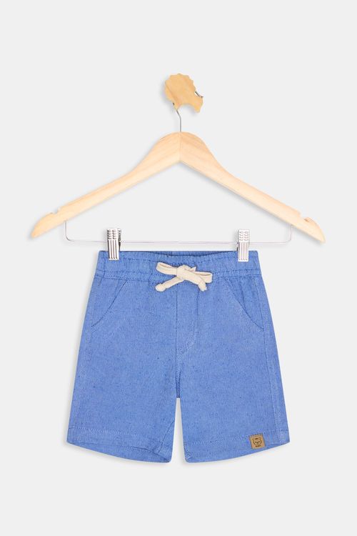 Shorts Infantil Menino Azul Claro Bebê com Cordão