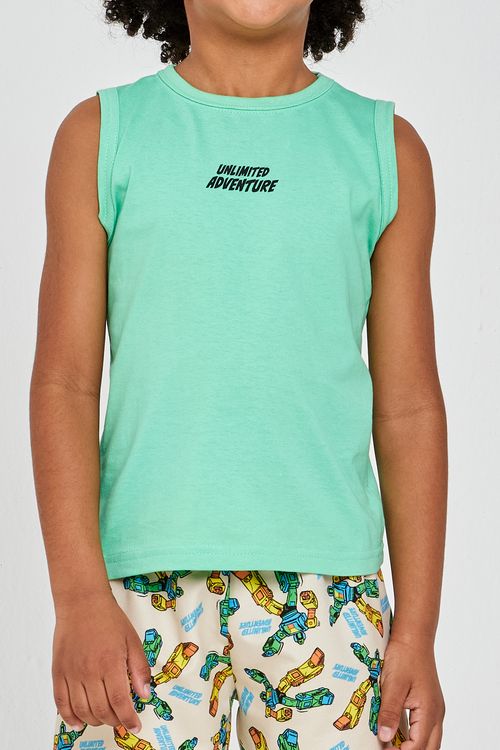 Conjunto Infantil Caedu Aventura Robôs 4-8 Anos Tactel