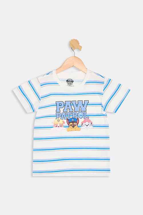 Camiseta Infantil Patrulha Canina Listrada Off White