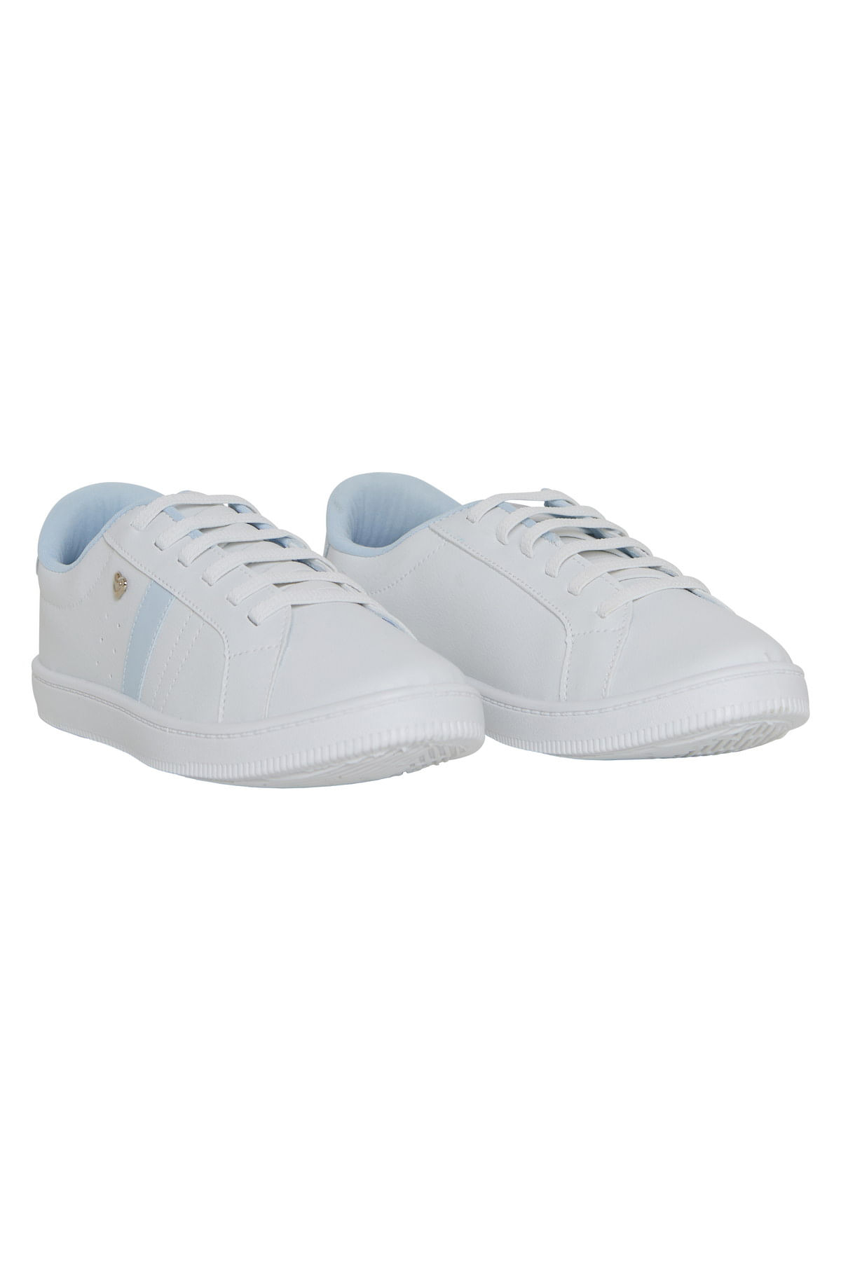 Moda Caedu: Tênis Feminino Branco/Azul. Estilo com Preço Bom.
