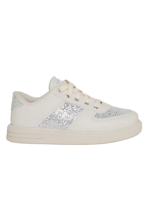 Tênis Infantil Glitter Caedu Menina Off White