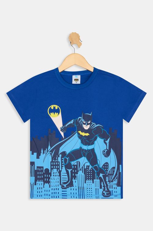 Camiseta Infantil Batman Azul Caedu 100% Algodão
