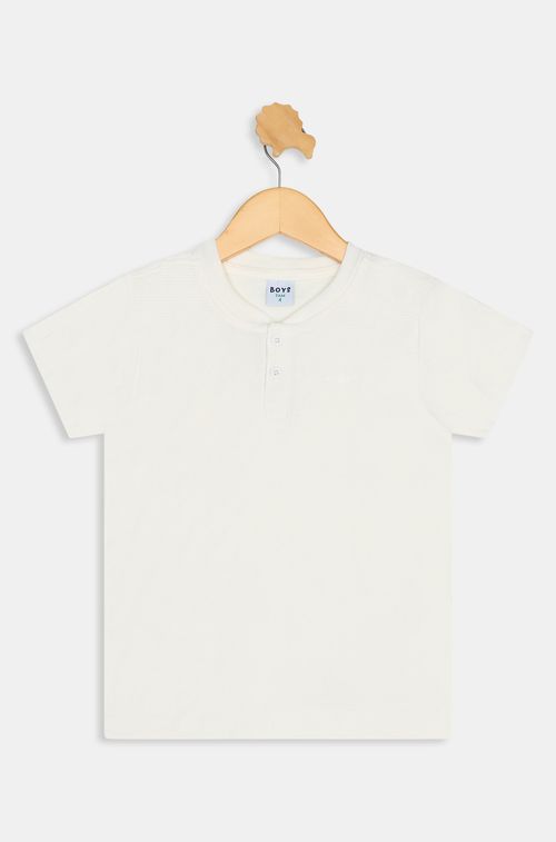 Top Malha Infantil Caedu Menino Manga Curta Gola Carcela Off-white