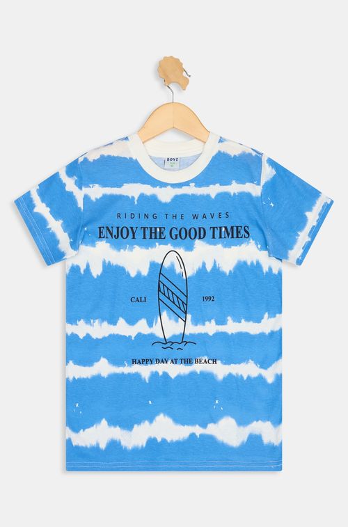 Camiseta Infantil Caedu Paradise Tie-Dye Azul Juvenil