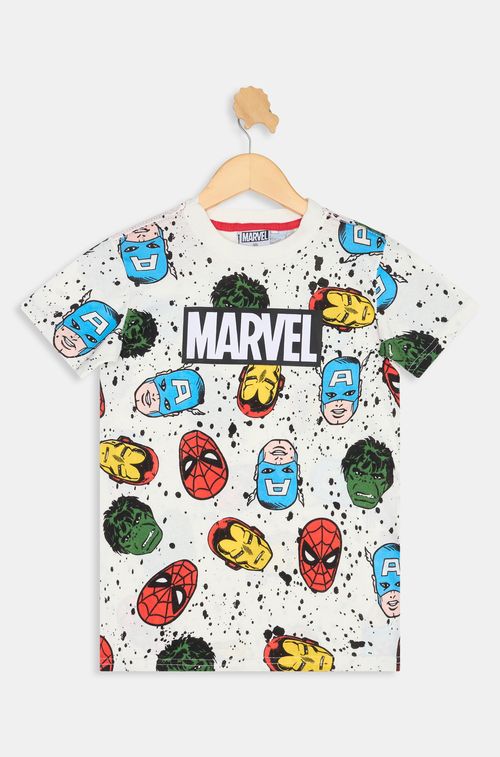 Camiseta Infantil Caedu Vingadores Off White Algodão