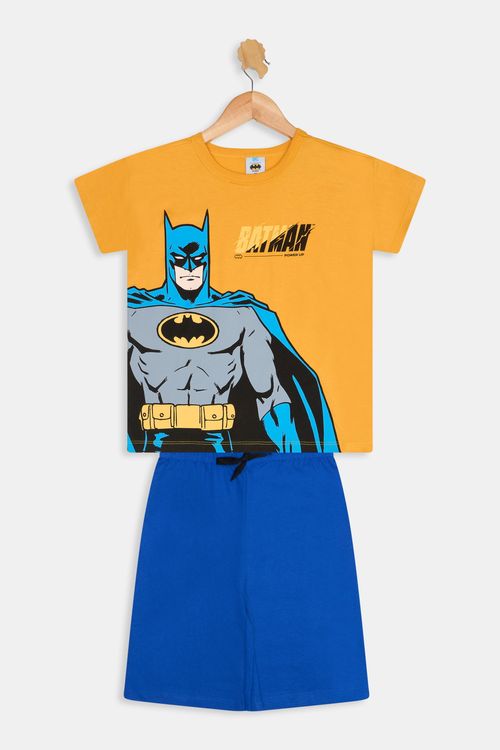 Conjunto Infantil Batman Caedu Amarelo e Azul 4-8 Anos