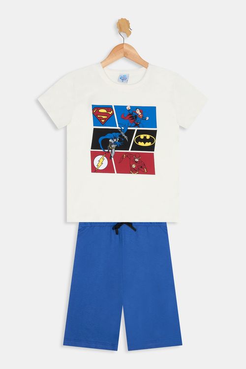 Conjunto Infantil Caedu Liga da Justiça Algodão 4-8 Anos