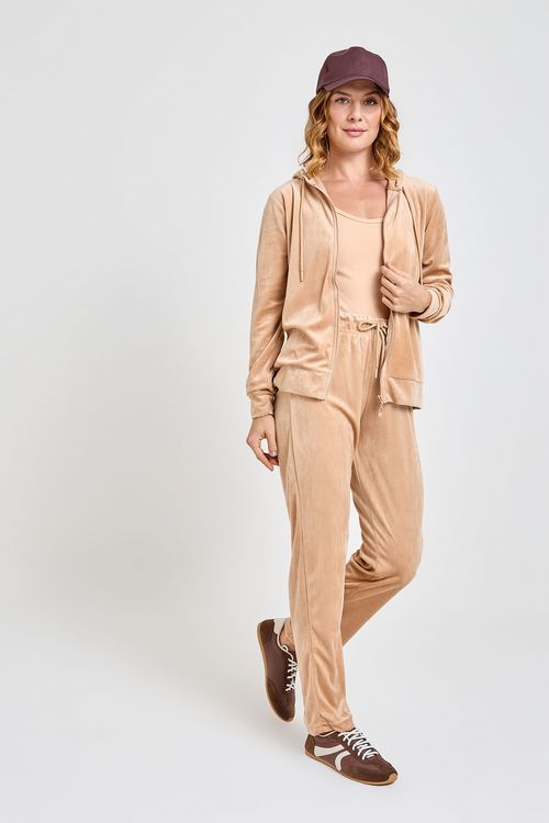 Calça Moletom Plush Feminina Caedu Bege - Conforto